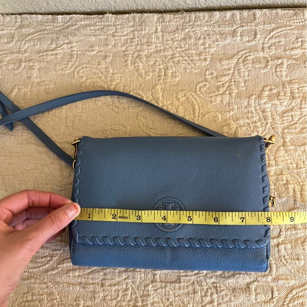Tory Burch Marion Leather Crossbody Bag Blue Classic Quiet luxury - Picture 9 of 13